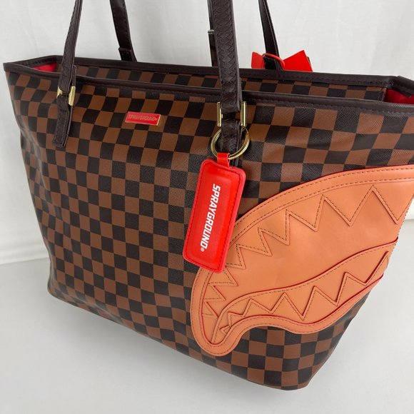 New Sprayground Henny Shark Bite Check Tote - Picture 2 of 9